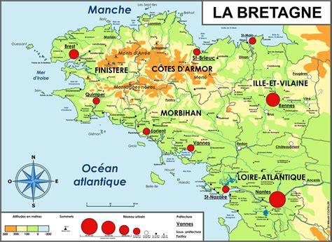 carte des sites bretons et littoral