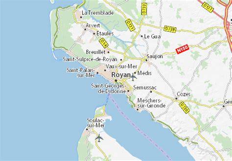 carte localisation gîtes Royan et alentours