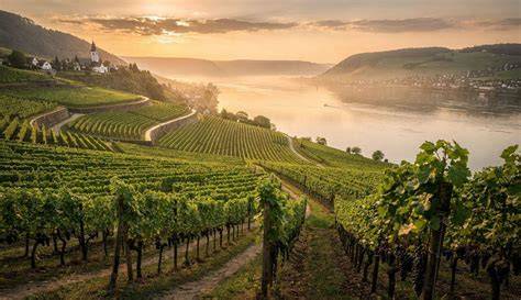 vignobles en terrasses le long du Rhin
