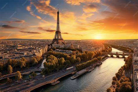 Vue panoramique sur Paris depuis la Seine