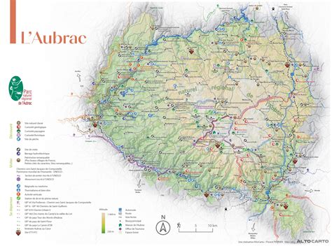 carte du domaine et pistes Aubrac