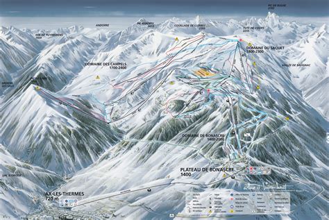 carte des pistes Ax 3 Domaines