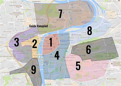 plan des quartiers de Prague