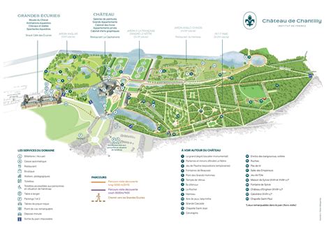 carte du domaine et jardins de Chantilly