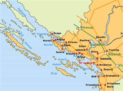 carte des Kornati et Murter en Croatie