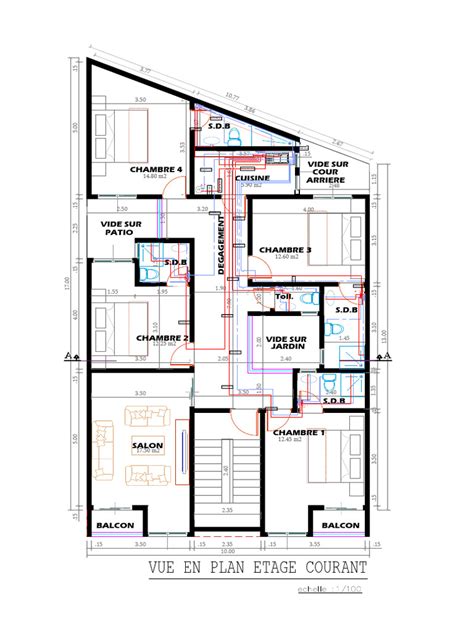 plan des chambres et espaces communs
