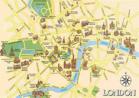 carte des lieux emblématiques de Londres
