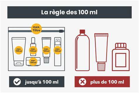 stockage des liquides cabine norme 100 ml