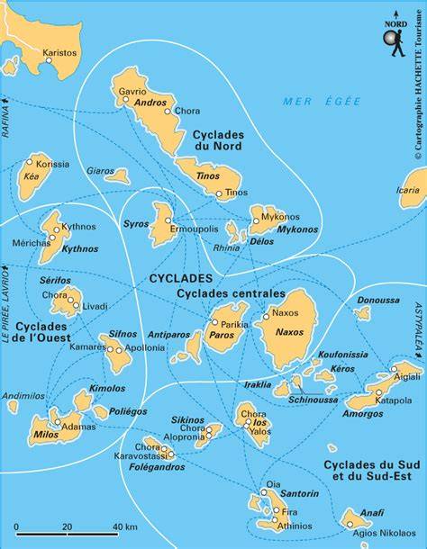 Carte des Cyclades et Dodécanèse