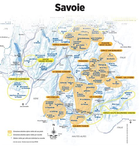 Carte des villages clubs et stations en Savoie