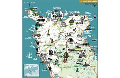 Carte des sites incontournables du Cotentin