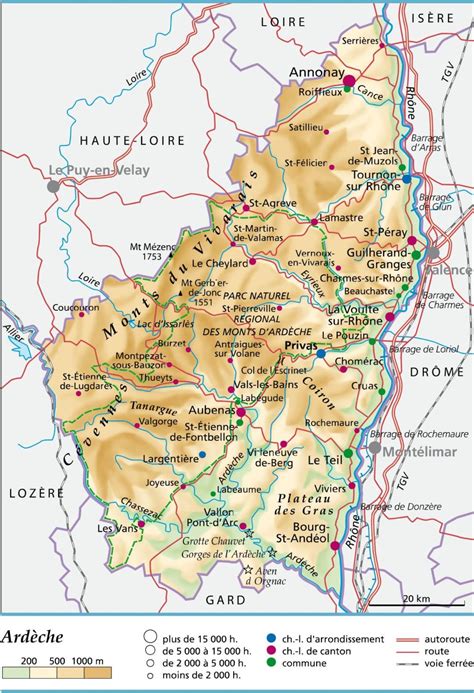 carte des gorges ardèche et Labeaume
