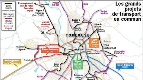 carte des transports de Toulouse