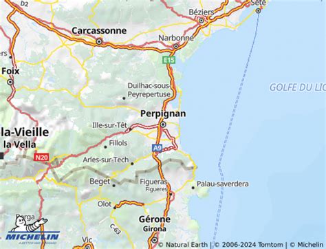 carte itinéraire Perpignan Carcassonne