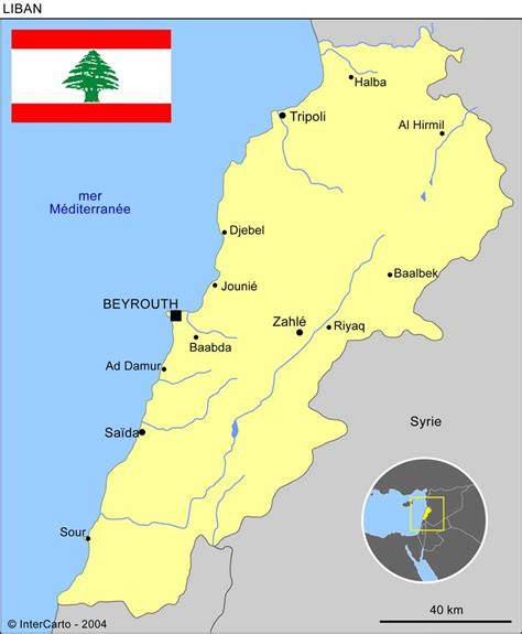 carte liban topographie et sites