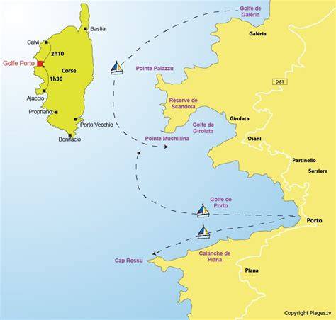 Carte des sites Scandola Girolata et Piana