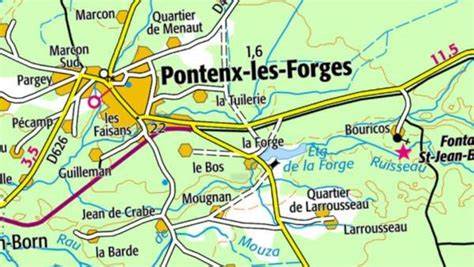 carte localisation Pontenx-les-Forges et lieux proches