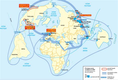 carte des routes maritimes et zones